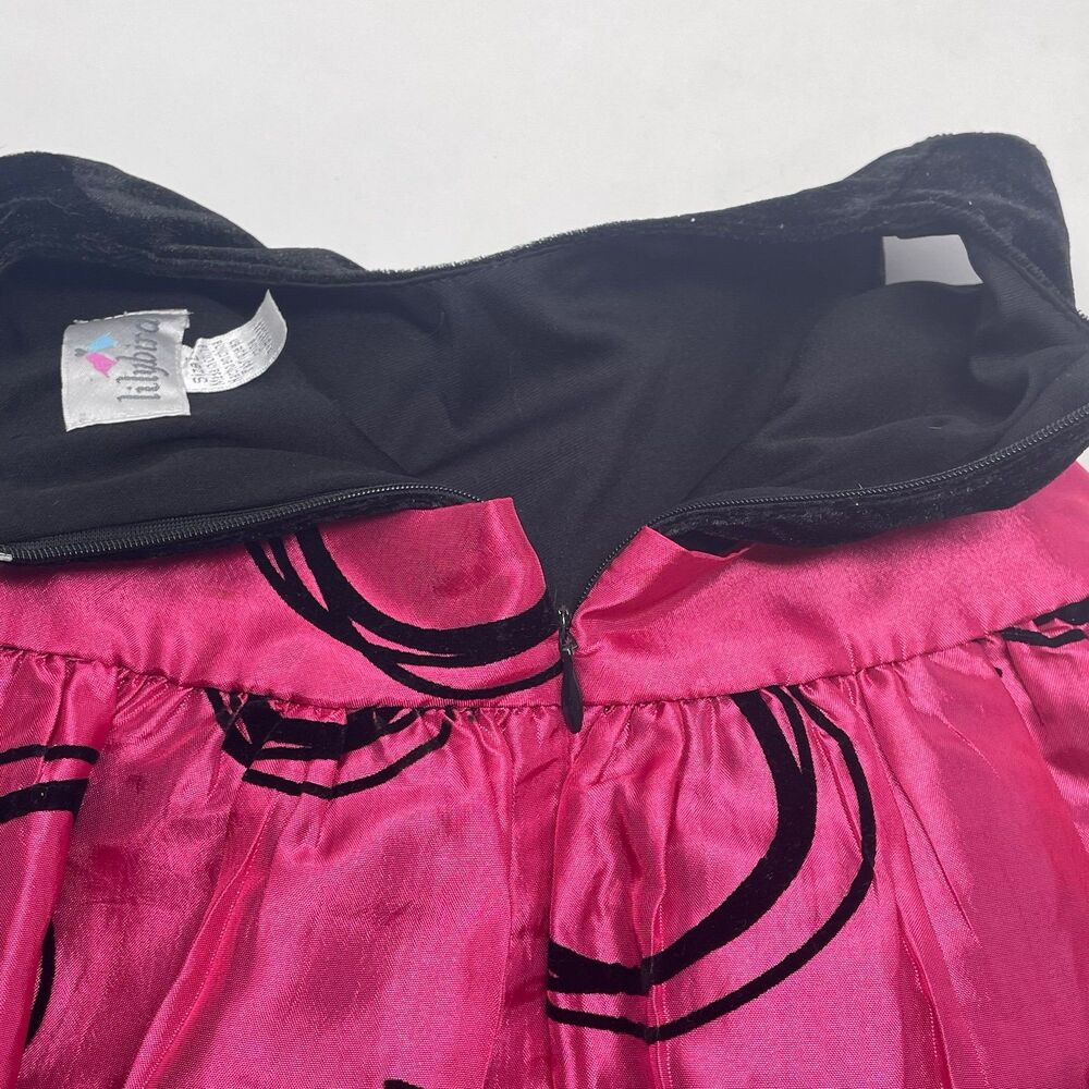 Lilybird Girls 2T Pink Black Velvet Tulle Party Dress - Picture 5 of 9